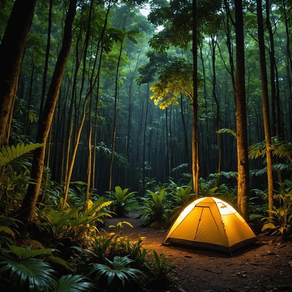 Comment organiser une randonnée de nuit en camping en forêt tropicale?